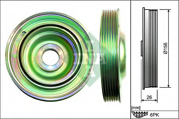 Fulie curea, arbore cotit FORD GALAXY (2015 - 2016) INA 544 0097 10 piesa NOUA