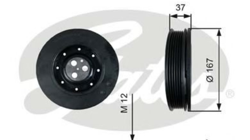 Fulie curea, arbore cotit FORD TRANSIT bus (FD, FB, FS, FZ, FC) (2000 - 2006) GATES TVD1060A piesa NOUA