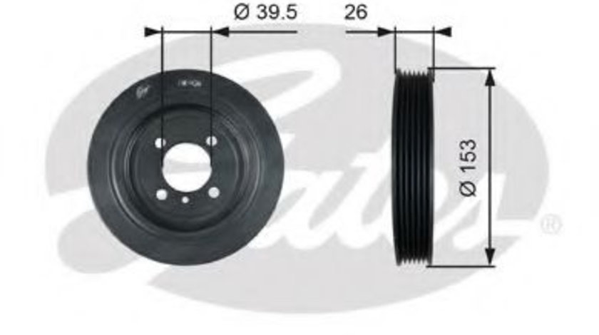 Fulie curea, arbore cotit HYUNDAI SANTA FE I (SM) (2000 - 2006) GATES TVD1129 piesa NOUA