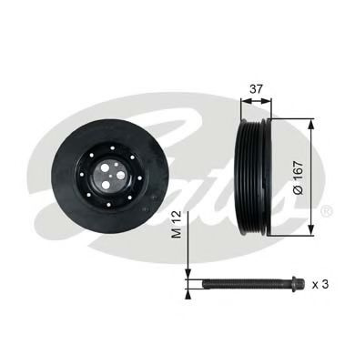 Fulie curea, arbore cotit JAGUAR X-TYPE (CF1) (2001 - 2009) GATES TVD1060A piesa NOUA