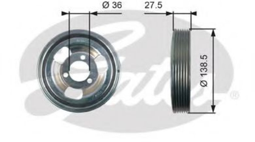 Fulie curea, arbore cotit MINI MINI COUNTRYMAN (R60) (2010 - 2016) GATES TVD1117 piesa NOUA