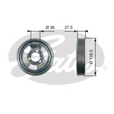 Fulie curea, arbore cotit PEUGEOT 308 II (2013 - 2016) GATES TVD1117 piesa NOUA