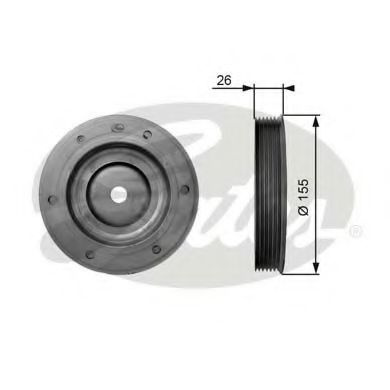 Fulie curea, arbore cotit PEUGEOT 607 (9D, 9U) (2000 - 2016) GATES TVD1020 piesa NOUA