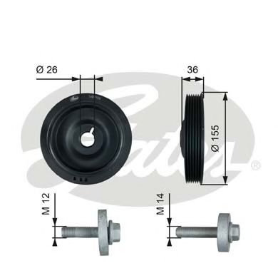 Fulie curea, arbore cotit RENAULT MEGANE II (BM0/1, CM0/1) (2002 - 2011) GATES TVD1126A piesa NOUA