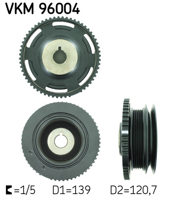 Fulie curea, arbore cotit (VKM96004 SKF) DAEWOO