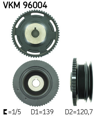 Fulie curea, arbore cotit (VKM96004 SKF) DAEWOO