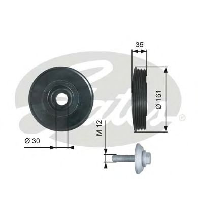 Fulie curea, arbore cotit VOLVO S40 II (MS) (2004 - 2016) GATES TVD1025A piesa NOUA