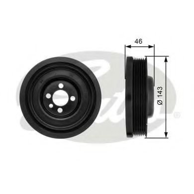 Fulie curea, arbore cotit VW PASSAT (362) (2010 - 2014) GATES TVD1040 piesa NOUA