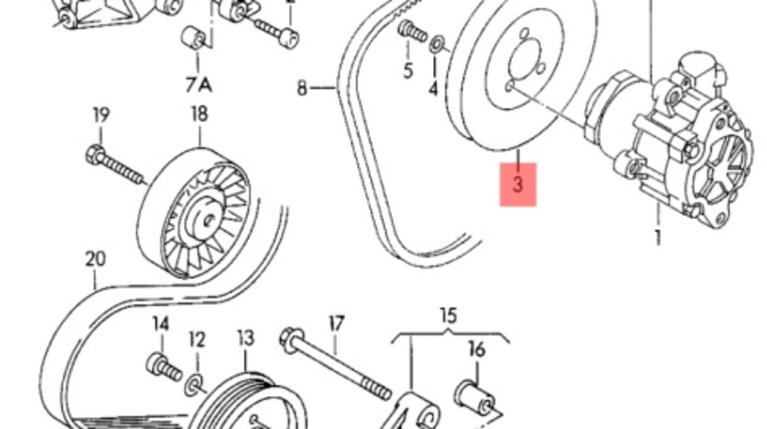 Fulie pompa servodirectie Seat Inca (9K) 2000 2001 1.9 Sdi OEM 074145255A