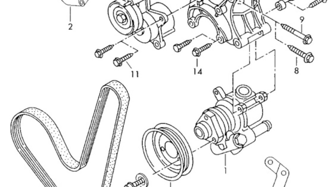 Fulie pompa servodirectie VW Golf 4 2001 2002 1.6 16V AZD OEM 030145269A