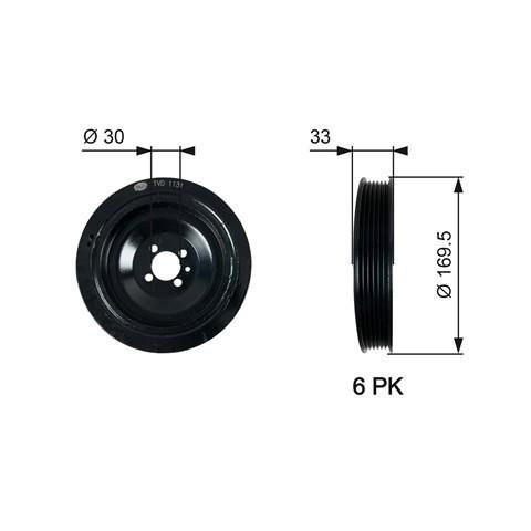 Fulie vibrochen arbore Opel Astra H Twintop 2004-2007 1.9 cdti 110kw 150 CP; 1.9 cdti 16V 120cp 88kw...