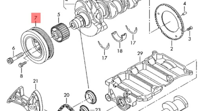 Fulie vibrochen VW POLO 9N 1.4 TDI BNV 2007 OEM 045105243C