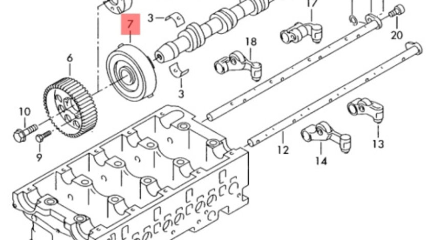 Fulii ax cu came Volkswagen Touran 2.0 TDI 2007 2008 OEM 03G109239B