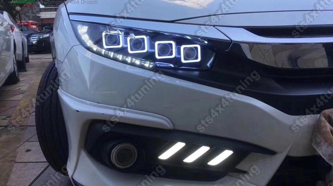 FULL LED DAYLINE FARURI CU LED SEMNALIZARE HONDA CIVIC 2016-2019 [V3]