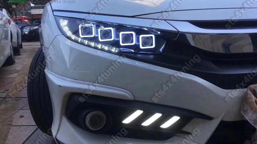 FULL LED DAYLINE FARURI CU LED SEMNALIZARE HONDA CIVIC 2016-2019 [V3]