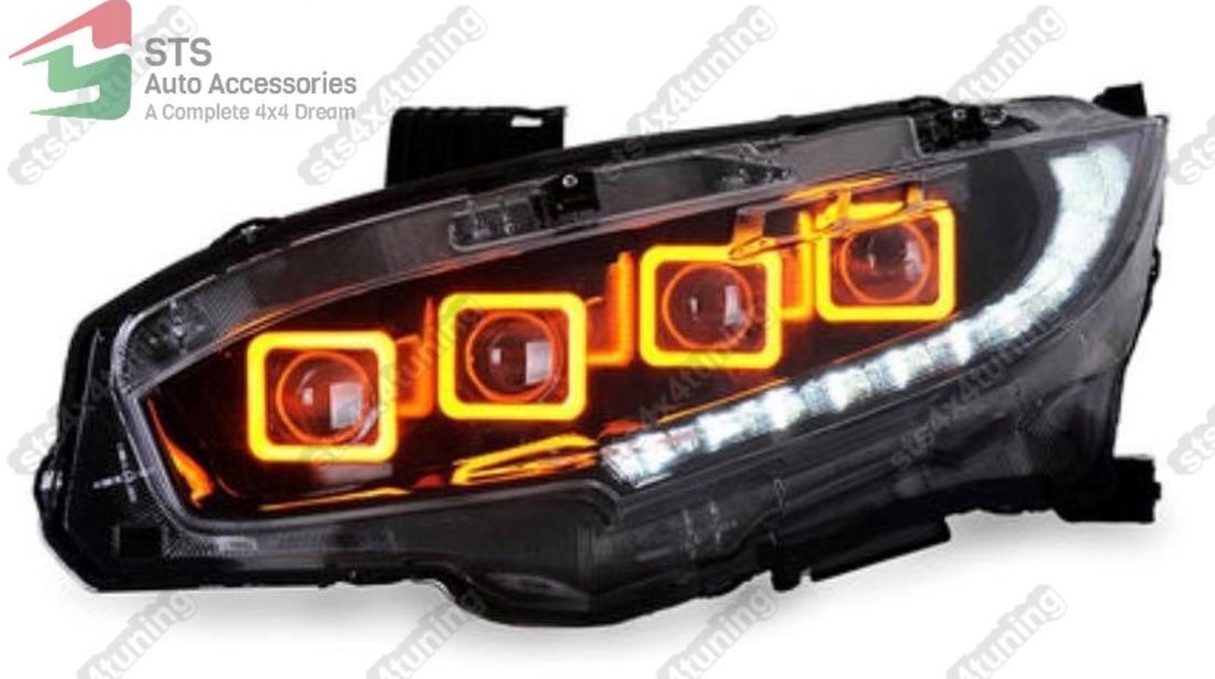 FULL LED DAYLINE FARURI CU LED SEMNALIZARE HONDA CIVIC 2016-2019 [V3]