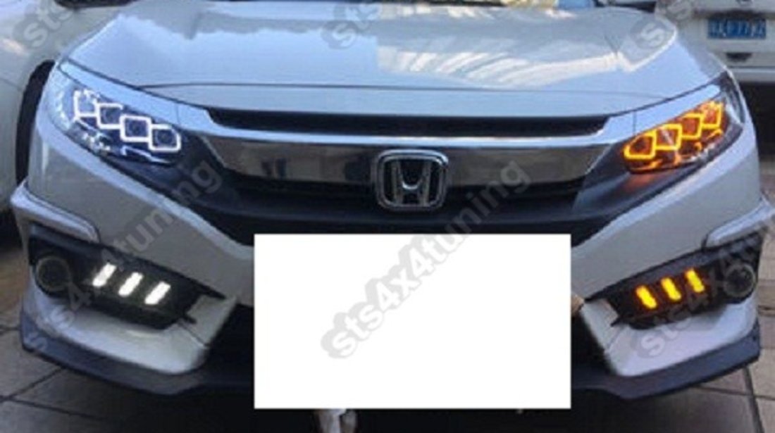 FULL LED DAYLINE FARURI CU LED SEMNALIZARE HONDA CIVIC 2016-2019 [V3]