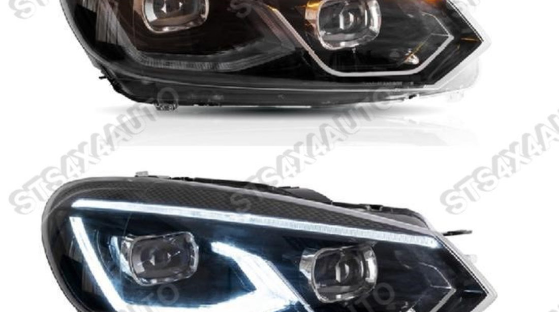 FULL LED DAYLINE FARURI CU LED Semnalizare VW Golf 6 2008-2013 BK [V2]