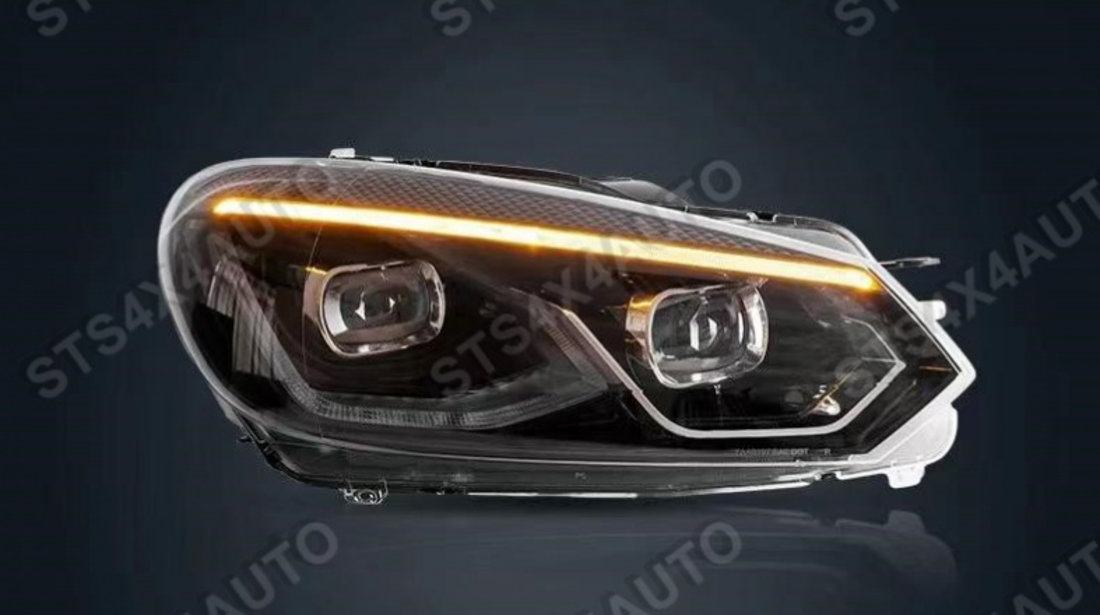 FULL LED DAYLINE FARURI CU LED Semnalizare VW Golf 6 2008-2013 BK [V2]