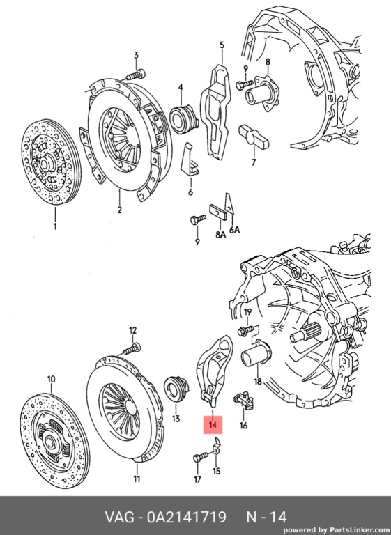 Furca rulment ambreiaj Audi A6 4F (C6) Avant 2009 3.0 TDI OEM 0A2141719