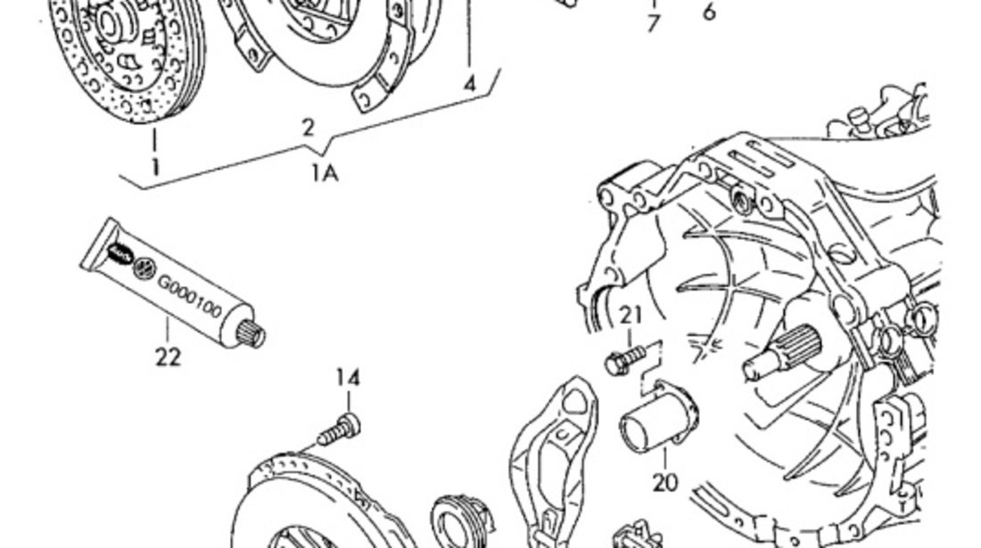 Furca rulment kit ambreiaj ​Audi A4 B6 (8E2) Sedan 2003 1.9 TDI OEM 012141719B