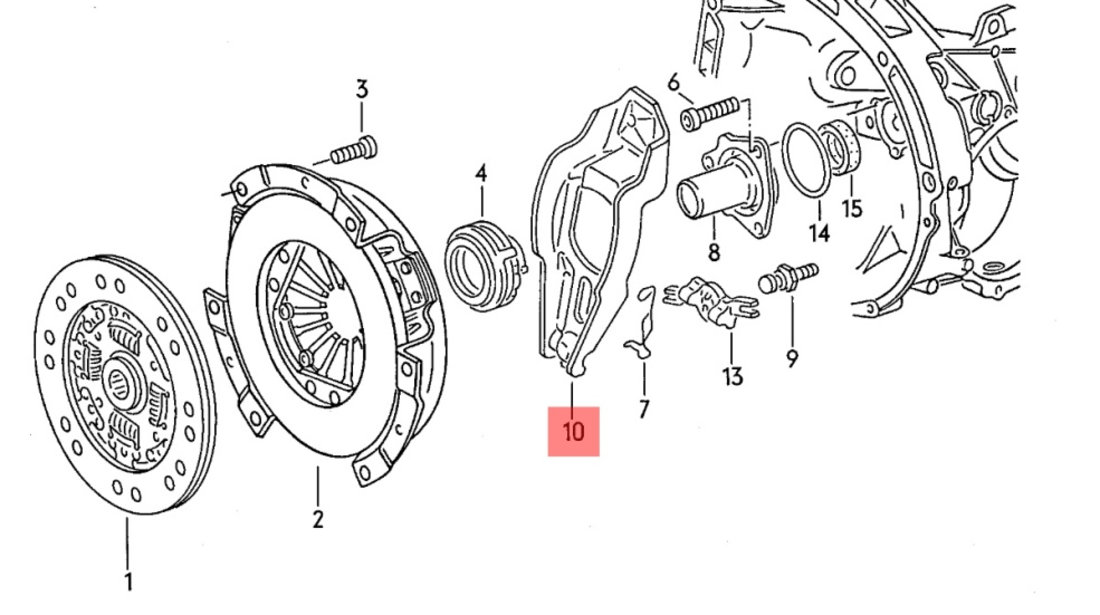 Furca rulment presiune Audi A4 8E 2002 2003 1.9 TDI AWX OEM 012141719E