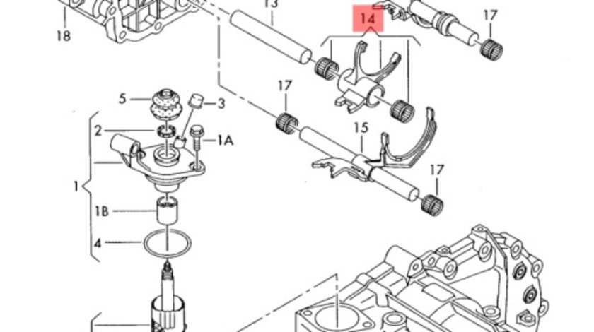 Furca selector viteze marsarier Audi A3 (8P) Hatchback 2009 2.0 TDI OEM 02M311570C