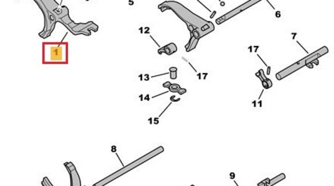 Furca viteza 1,2,3,4,5,6,R - cutie de viteze manuala Peugeot 4007 2.2 HDI 4x4 6 trepte