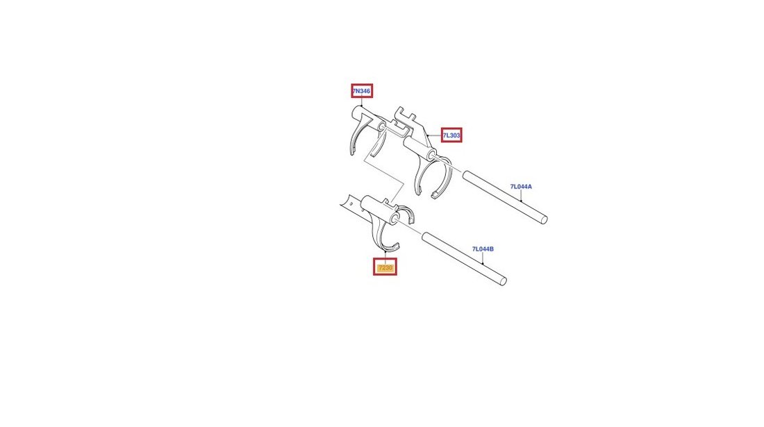 Furca viteza 1,2,3,4,5,R, cutie de viteze Ford Transit 2.2 2006-2014 5 trepte VXT75