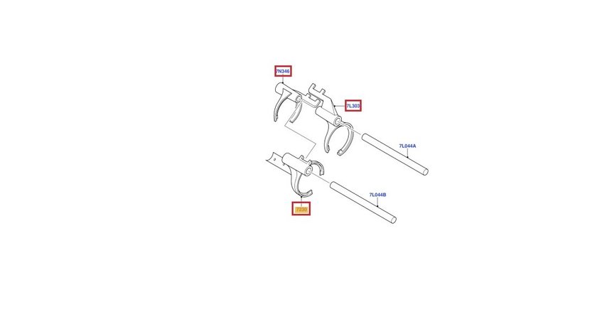 Furca viteza 1,2,3,4,5,R, cutie de viteze Ford Transit 2.2 2006-2014 5 trepte VXT75