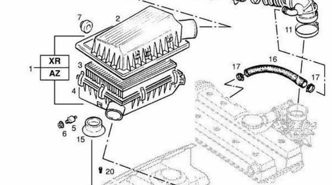 Furtun admisie Opel Corsa A (1986-1994)[S83] 90411677