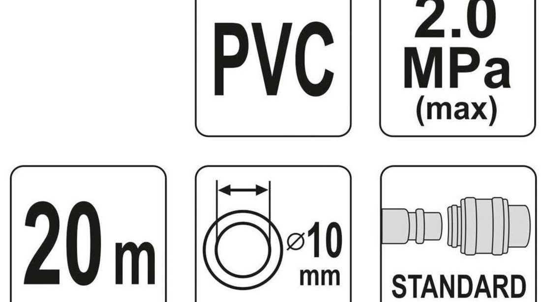 Furtun Aer 10 mm x 20 m 2 mpa Yato YT-24225