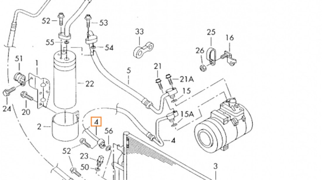 Furtun Aer Conditionat Am Volkswagen Passat B5 2000-2005 3B0260701B