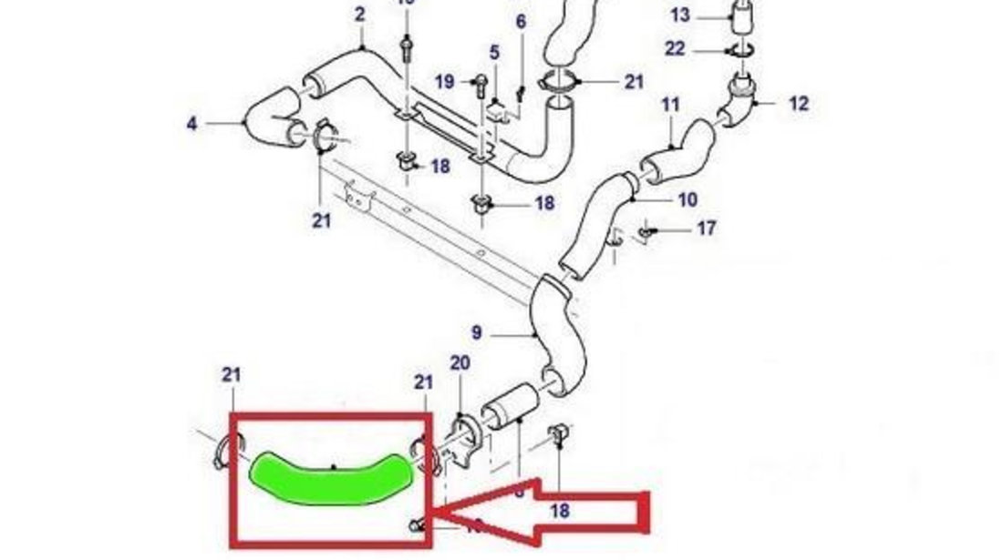 Furtun aer supraalimentare Ford MONDEO Mk III (B5Y) 2000-2007 1222892