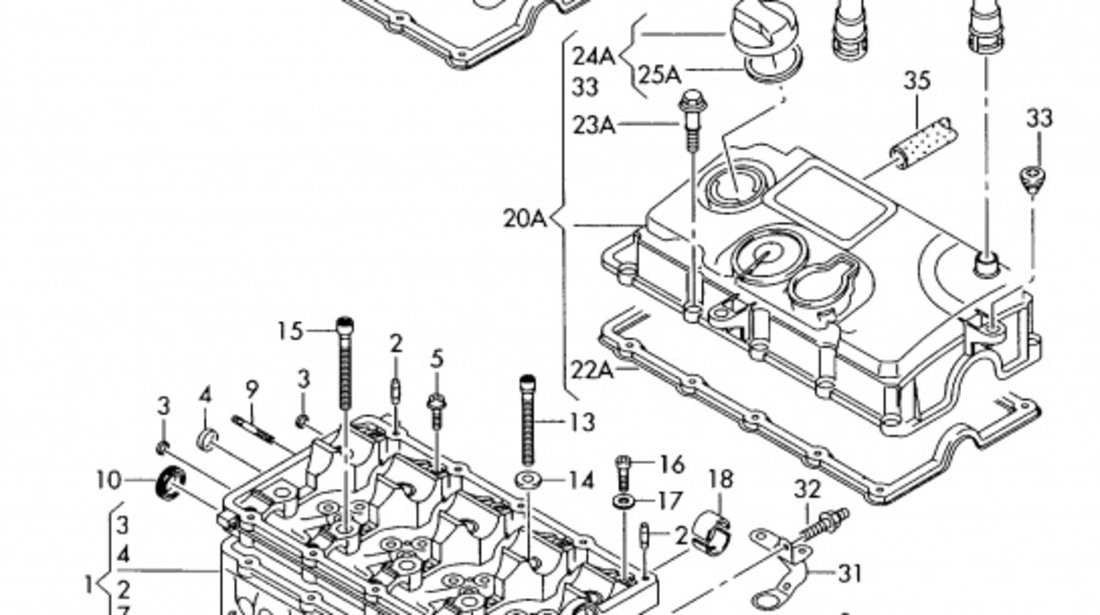 Furtun Aerisire Chiulasa Febi Audi A3 8L1 1996-2006 45319