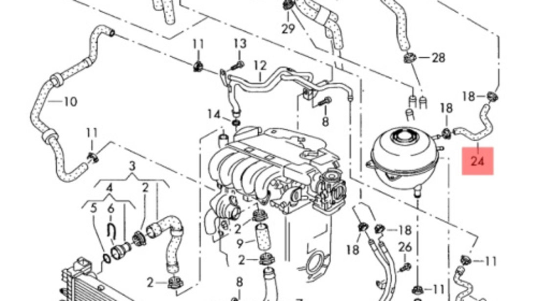 Furtun antigel 7H0121447P Volkswagen Transporter T5 (7H) Bus 2009 2.5 TDI OEM 7H0121447P