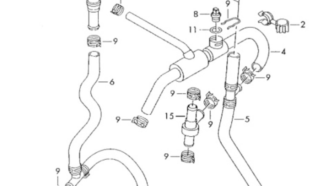 Furtun apa 7M0819371D ​Volkswagen Sharan (7M9) Monovolum 2001 1.9 TDI OEM 7M0819371D