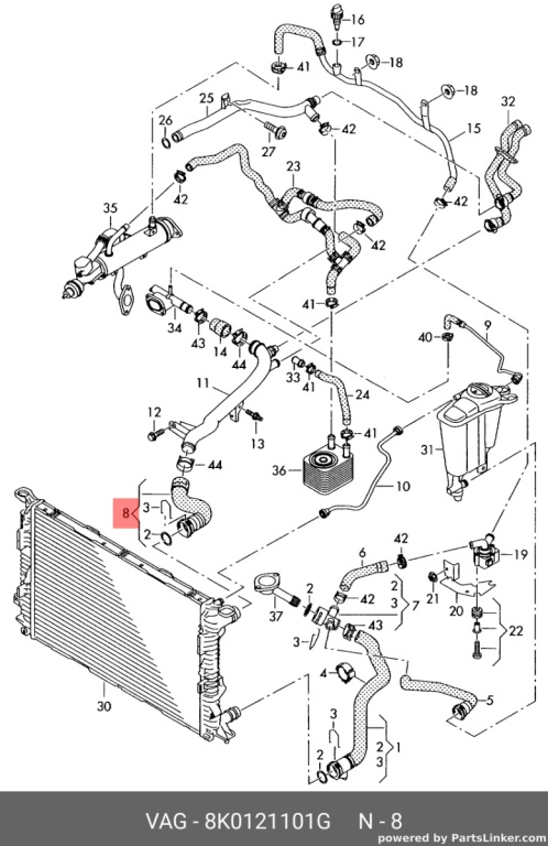 Furtun apa Audi A4 B8 2.0 TDI CAG Sedan 2009 OEM 8K0121101G