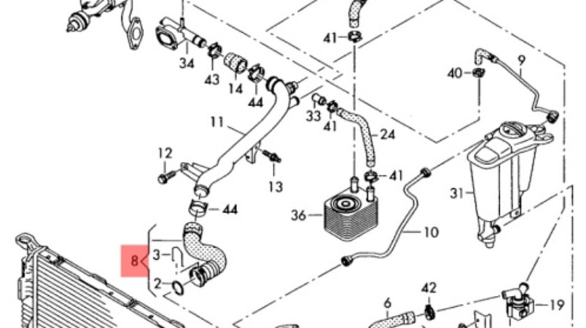 Furtun apa Audi A4 B8 2.0 TDI CAG Sedan 2009 OEM 8K0121101G