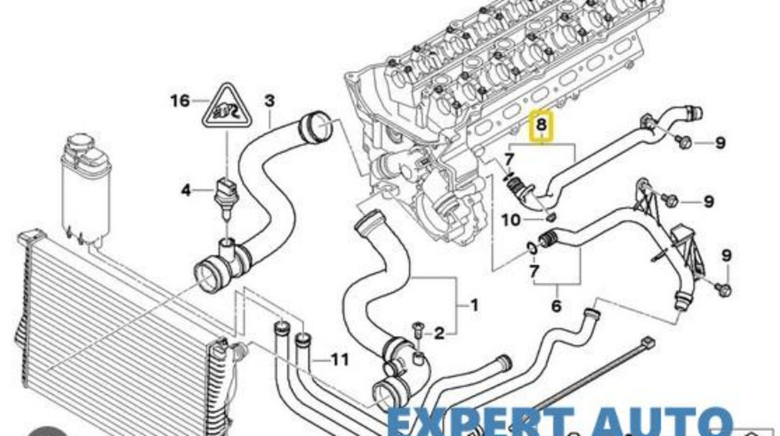 Furtun apa racire motor BMW Seria 5 (2001-2010) [E60] 11531705210