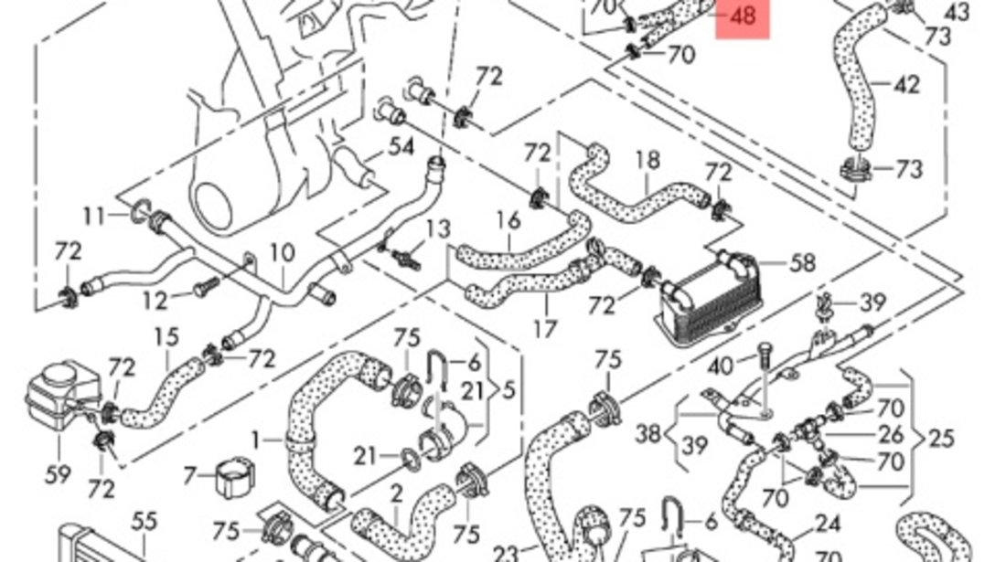 Furtun apa SEAT ALTEA (5P1) [ 2004 - > ] OEM 1K0122447T