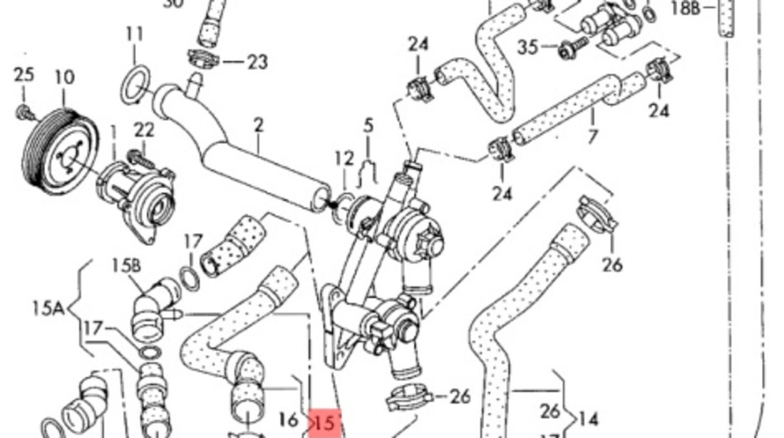 Furtun apa SEAT IBIZA IV (6L1) [ 2002 - 2009 ] 16V (AUB, BBZ) 74KW|100HP OEM 6Q0122101BE 6Q0 122 101 BE