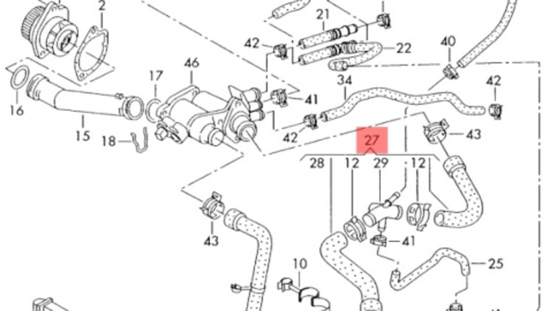 Furtun apa SEAT IBIZA IV (6L1) [ 2002 - 2009 ] 16V (AUB, BBZ) 74KW|100HP OEM 6Q0122101AQ 6Q0 122 101 AQ