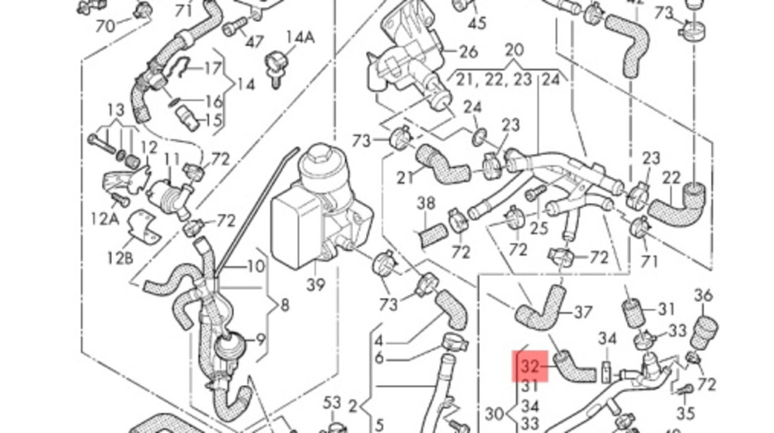 Furtun apa sirocou 2.0 Bi -TDI CSHA Volkswagen Amarok 2014 2015 OEM 2H0121073H