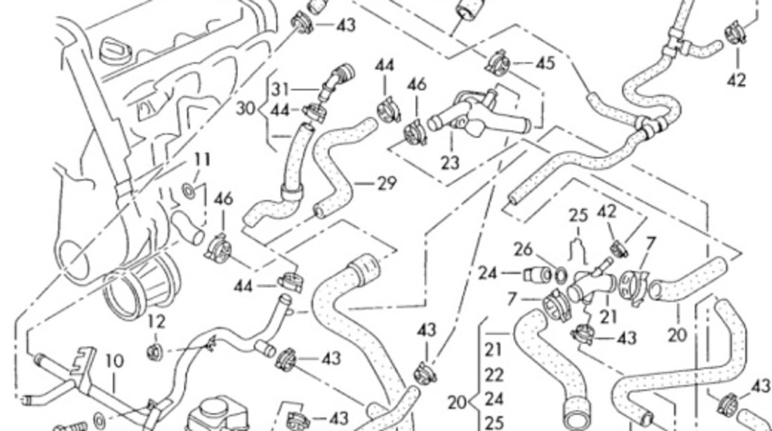 Furtun apa VOLKSWAGEN BORA (1J2) [ 1998 - 2013 ] TDI (AGR, ALH) 66KW|90HP VAG OEM 1J0122051J