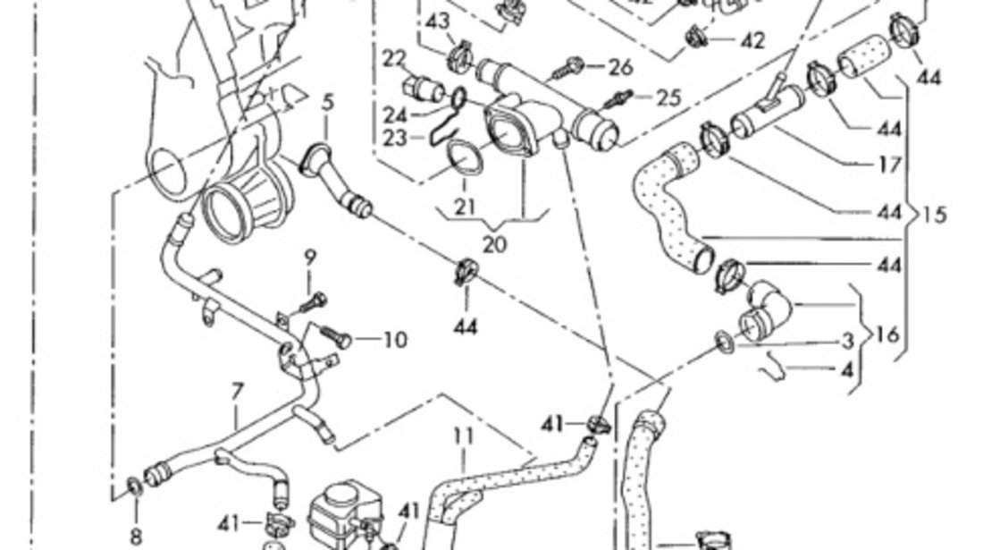 Furtun apa Volkswagen Golf 4 1.9 TDI ASZ 6Q0122051BG OEM 6Q0122051BG