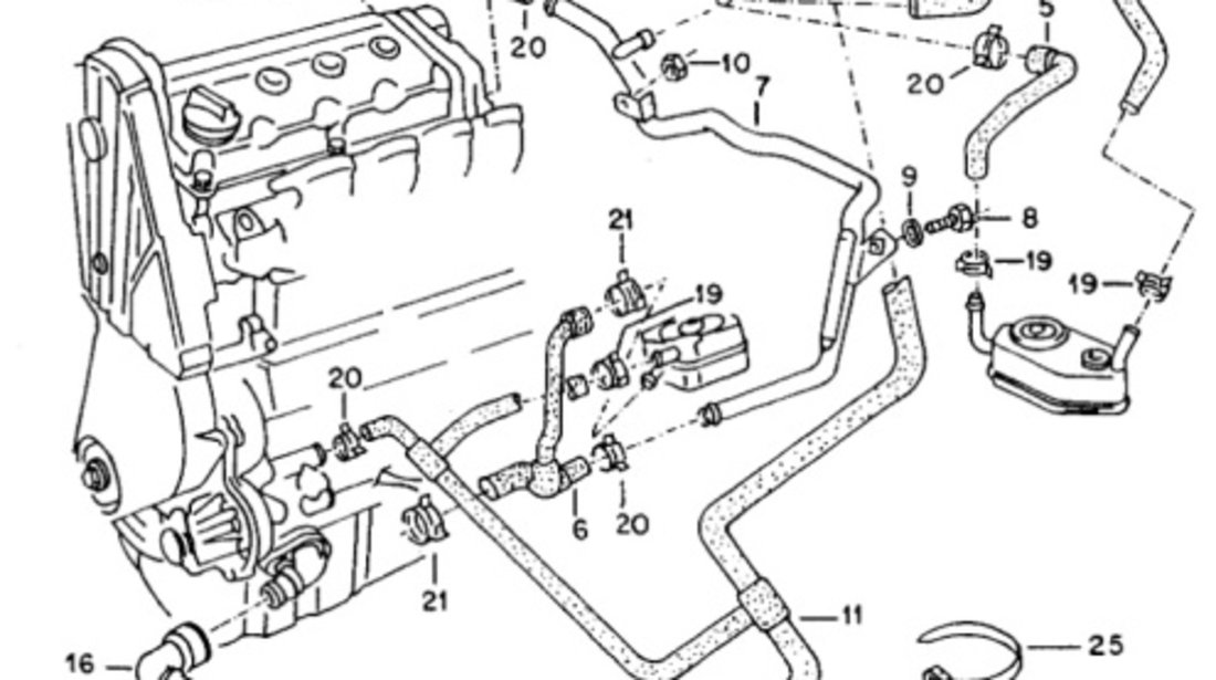 Furtun apa Volkswagen Golf III (1H1) [ 1991 - 1998 ] 1.8 (AAM) 55KW|75HP OEM 1H0121109A