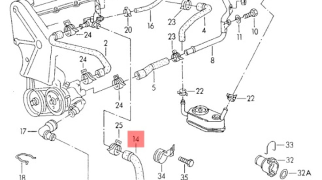 Furtun apa Volkswagen Golf III (1H1) [ 1991 - 1998 ] 1.8 (AAM) 55KW|75HP OEM 1H0121101B