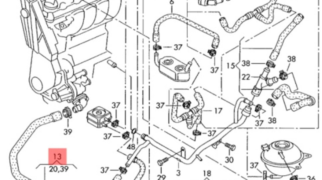 Furtun apa ​Volkswagen Sharan (7M9) Monovolum 2001 1.9 TDI OEM 7M3122051