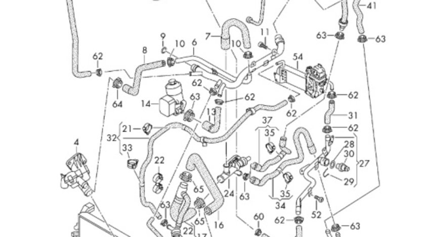 Furtun apa Volkswagen Transporter T5 bus 2.0 TDI OEM 7E0122051M